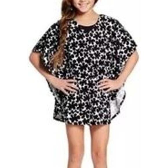 MARIMEKKO Terrycloth Kaftan Cover Up in Paprika print Black White KIDS - Picture 9 of 9